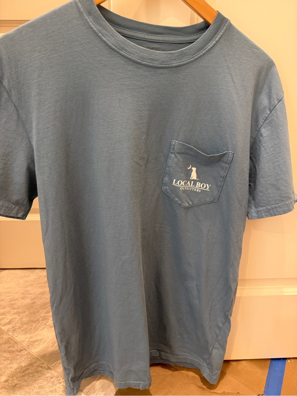 Local Boy Outfitters Men's Short-Sleeve Pocket Tee in Dusty Blue